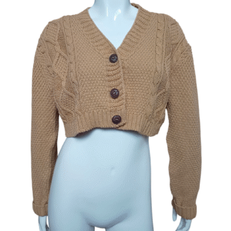 sweter dziergany zapinany na guziki oversize krótki stylowy oryginalny Pretty Little Thing M / 38 / 10·Bardzo dobry·PrettyLittleThing